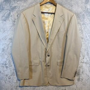 L.L Bean Mens Blazer Sport Coat‎ Khaki Sz 44T Two Button Classic USA **Flaw**
